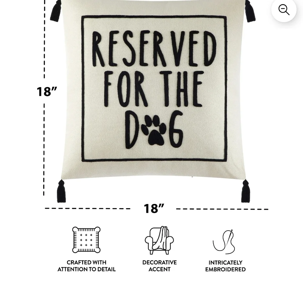 Reserved for the Dog Pillow with Tassels